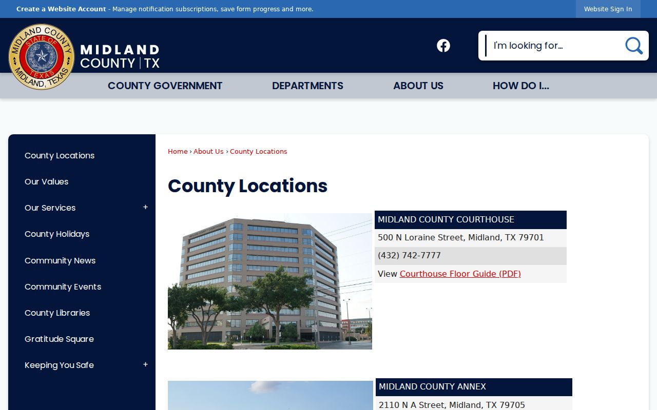 Midland County warrant and court office locations